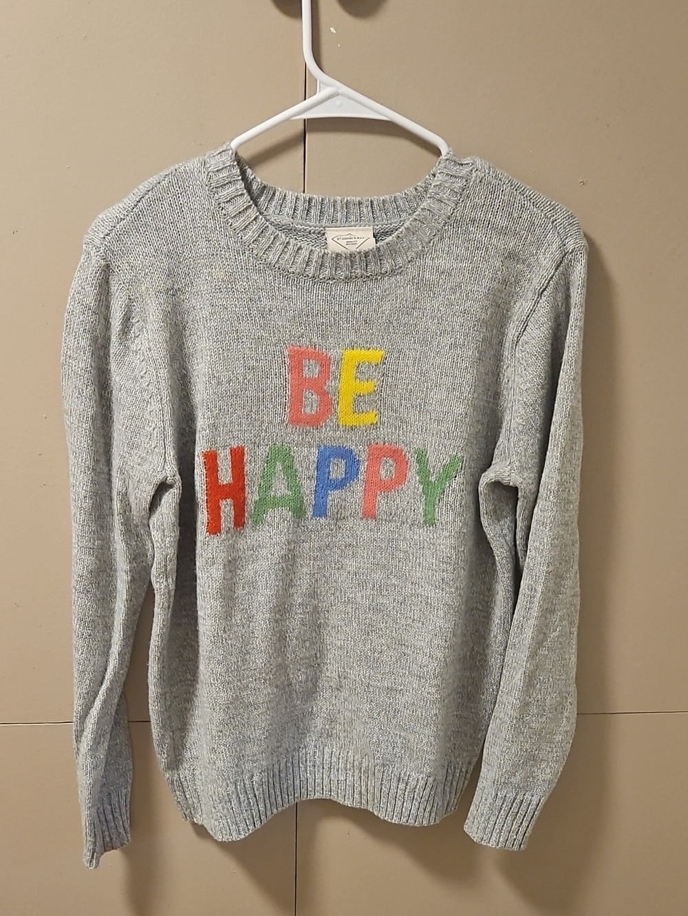 St. John's Bay Light Gray Ribbed Knit Sweater